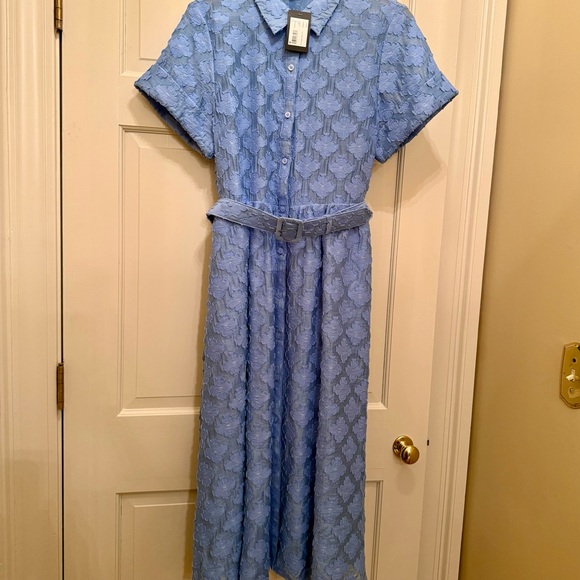 Kate Spade Elegant Blue Lace Midi Dress - Large- NWT